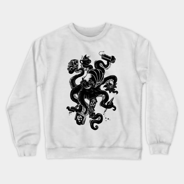 Octopus Allrounder Crewneck Sweatshirt by Black Tee Inc